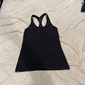 Lululemon Black Leopard Print Women's Tank Top Size 12